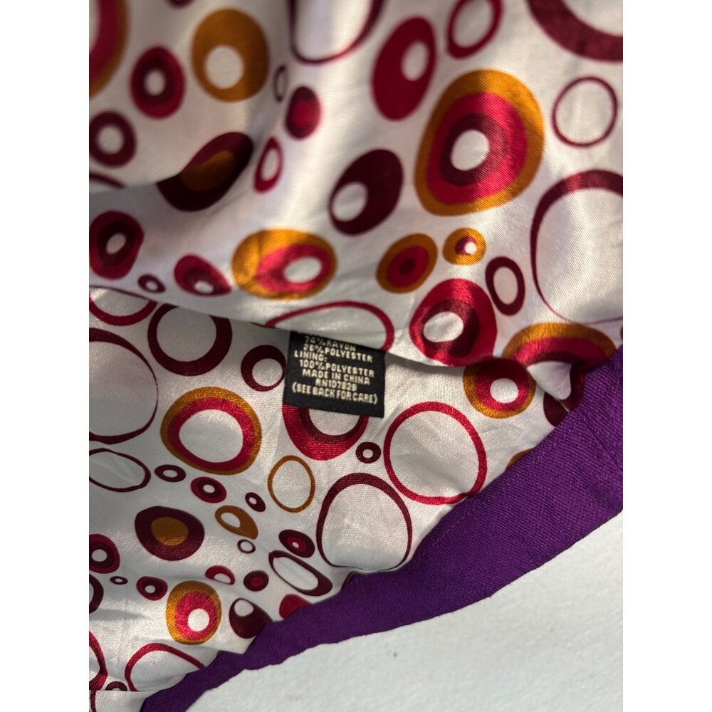 Ambition Womens Purple 3/4 Sleeve Button-Up Jacket W/ Patterned Lining Size M - Picture 3 of 8